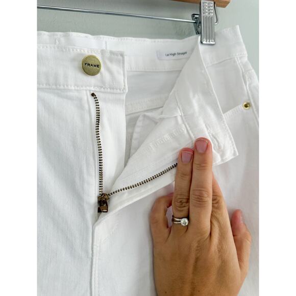 FRAME | Le High straight-leg jeans in White | Sz 29 - Picture 4 of 8
